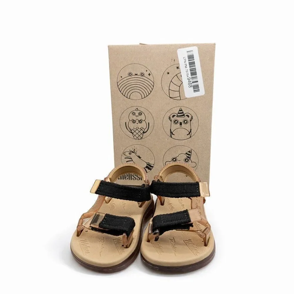Mini Melissa Toddler Mini Papete + Rider BB Sandal 7 Beige Black NIB